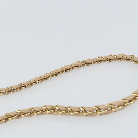 Salvatore Ferragamo Chain Shoulder Bag Leather Pink Gold Auth ka550