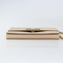 Salvatore Ferragamo Chain Shoulder Bag Leather Pink Gold Auth ka550-9