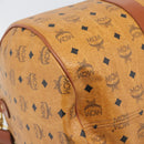 MCM Vicetos Boston Bag PVC Leather 2way Brown Gold Tone Auth ka5503A-13