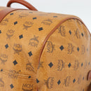 MCM Vicetos Boston Bag PVC Leather 2way Brown Gold Tone Auth ka5503A-14