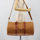 MCM Vicetos Boston Bag PVC Leather 2way Brown Gold Tone Auth ka5503A-22