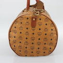 MCM Vicetos Boston Bag PVC Leather 2way Brown Gold Tone Auth ka5503A-4