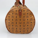 MCM Vicetos Boston Bag PVC Leather 2way Brown Gold Tone Auth ka5503A-5
