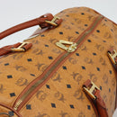 MCM Vicetos Boston Bag PVC Leather 2way Brown Gold Tone Auth ka5503A-6