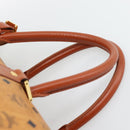 MCM Vicetos Boston Bag PVC Leather 2way Brown Gold Tone Auth ka5503A-8