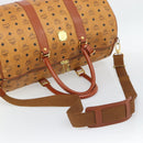MCM Vicetos Boston Bag PVC Leather 2way Brown Gold Tone Auth ka5503A-9