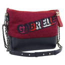 CHANEL Gabrielle de Chanel Matelasse Chain Shoulder Bag Canvas Red Auth ka5504M-1