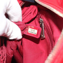 CHANEL Gabrielle de Chanel Matelasse Chain Shoulder Bag Canvas Red Auth ka5504M-11