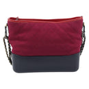 CHANEL Gabrielle de Chanel Matelasse Chain Shoulder Bag Canvas Red Auth ka5504M-2
