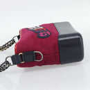 CHANEL Gabrielle de Chanel Matelasse Chain Shoulder Bag Canvas Red Auth ka5504M-3