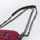 CHANEL Gabrielle de Chanel Matelasse Chain Shoulder Bag Canvas Red Auth ka5504M-8