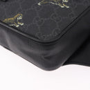 GUCCI GG Supreme Sherry Line Waist Bag PVC Black Silver 474293 Auth ka5506A-11