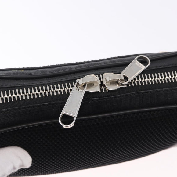 GUCCI GG Supreme Sherry Line Waist Bag PVC Black Silver 474293 Auth ka5506A