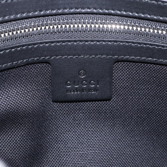 GUCCI GG Supreme Sherry Line Waist Bag PVC Black Silver 474293 Auth ka5506A