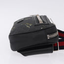 GUCCI GG Supreme Sherry Line Waist Bag PVC Black Silver 474293 Auth ka5506A-4