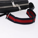 GUCCI GG Supreme Sherry Line Waist Bag PVC Black Silver 474293 Auth ka5506A-7
