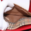 BURBERRY Nova Check Hand Bag Canvas Beige Red Auth ka5507-21