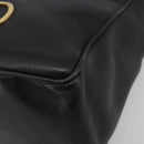 Christian Dior Hand Bag Leather Black Gold Tone Auth ka5510A-10