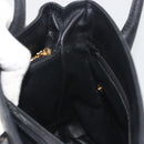 Christian Dior Hand Bag Leather Black Gold Tone Auth ka5510A-17