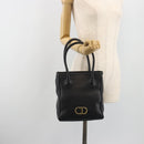 Christian Dior Hand Bag Leather Black Gold Tone Auth ka5510A-23