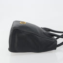 Christian Dior Hand Bag Leather Black Gold Tone Auth ka5510A-4