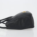 Christian Dior Hand Bag Leather Black Gold Tone Auth ka5510A-5