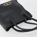 Christian Dior Hand Bag Leather Black Gold Tone Auth ka5510A-6