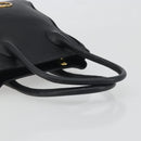 Christian Dior Hand Bag Leather Black Gold Tone Auth ka5510A-7
