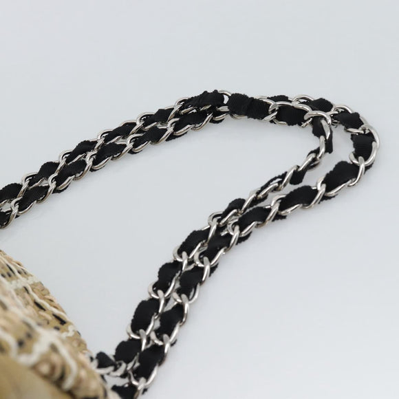 CHANEL Just Mademoiselle Matelasse Chain Shoulder Patent Brown CC Auth ka5511A