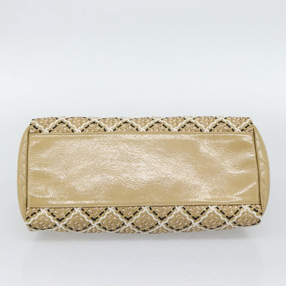 CHANEL Just Mademoiselle Matelasse Chain Shoulder Patent Brown CC Auth ka5511A