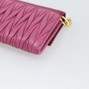 Miu Miu Chain Shoulder Wallet Leather Pink Gold Tone Auth ka5512A-15