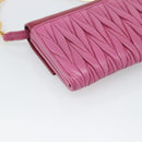Miu Miu Chain Shoulder Wallet Leather Pink Gold Tone Auth ka5512A-16