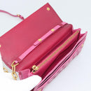 Miu Miu Chain Shoulder Wallet Leather Pink Gold Tone Auth ka5512A-10