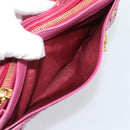 Miu Miu Chain Shoulder Wallet Leather Pink Gold Tone Auth ka5512A-22