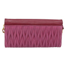 Miu Miu Chain Shoulder Wallet Leather Pink Gold Tone Auth ka5512A-2