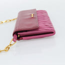 Miu Miu Chain Shoulder Wallet Leather Pink Gold Tone Auth ka5512A-3