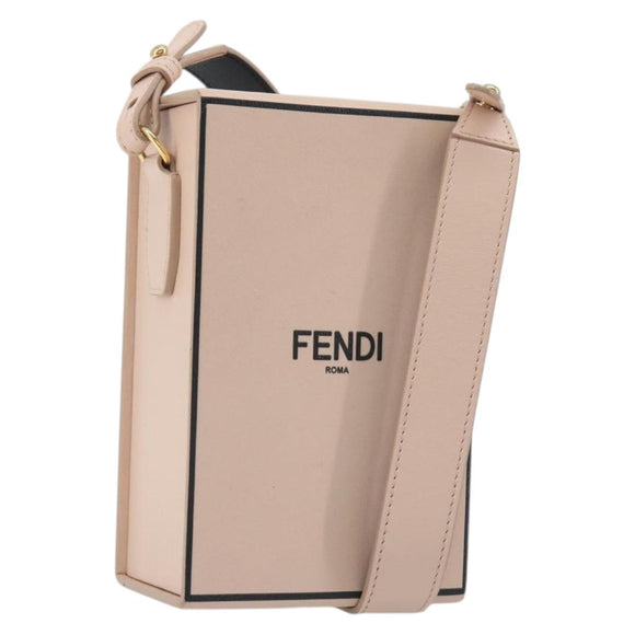 FENDI Shoulder Pouch Leather Pink Gold Tone 8BT339 Auth ka5513A