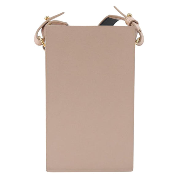 FENDI Shoulder Pouch Leather Pink Gold Tone 8BT339 Auth ka5513A