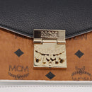 MCM Vicetos Shoulder Bag Leather Brown Gold Tone Auth ka5518A-17