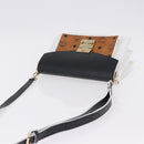 MCM Vicetos Shoulder Bag Leather Brown Gold Tone Auth ka5518A-6
