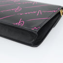 VERSACE Chain Shoulder Bag Leather Black Gold Tone Auth ka5520A-15