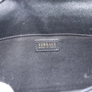 VERSACE Chain Shoulder Bag Leather Black Gold Tone Auth ka5520A-11