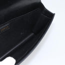 VERSACE Chain Shoulder Bag Leather Black Gold Tone Auth ka5520A-17