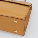 CELINE Hand Bag Leather Brown Gold Tone Auth ka5521A-9