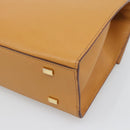 CELINE Hand Bag Leather Brown Gold Tone Auth ka5521A-15
