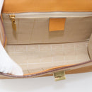CELINE Hand Bag Leather Brown Gold Tone Auth ka5521A-11