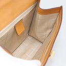 CELINE Hand Bag Leather Brown Gold Tone Auth ka5521A-19