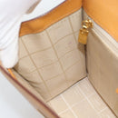 CELINE Hand Bag Leather Brown Gold Tone Auth ka5521A-20