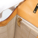 CELINE Hand Bag Leather Brown Gold Tone Auth ka5521A-21