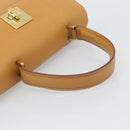 CELINE Hand Bag Leather Brown Gold Tone Auth ka5521A-7